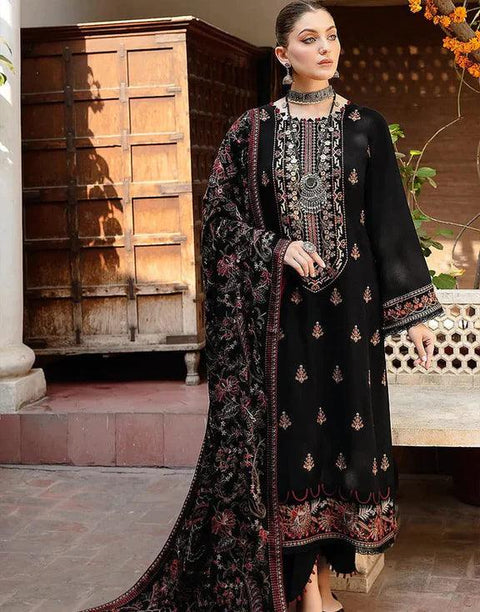 Bareeze - 3PC DHANAK EMBROIDERED SHIRT DHANAK HEAVY EMBROIDERED SHAWL DUPATTA AND TROUSER - KPR 037