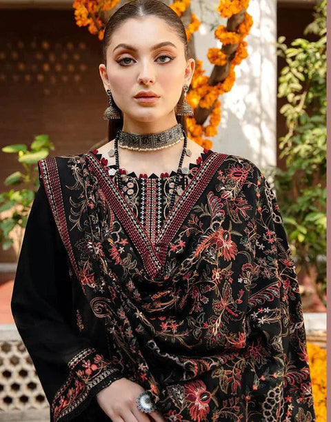 Bareeze - 3PC DHANAK EMBROIDERED SHIRT DHANAK HEAVY EMBROIDERED SHAWL DUPATTA AND TROUSER - KPR 037