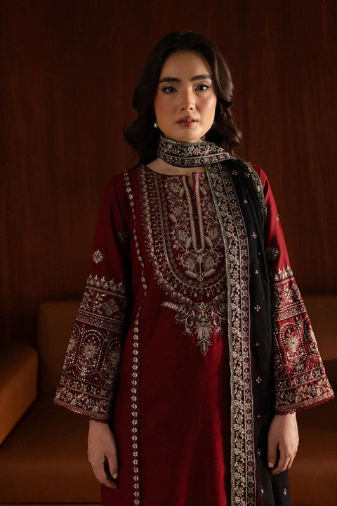 BATIK-3PC DHANAK EMBROIDERED SHIRT WITH DHANAK EMBROIDERED DUPATTA AND EMB TROUSER-KPR-4041