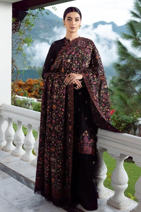 Bareeze - 3PC DHANAK EMBROIDERED SHIRT DHANAK HEAVY EMBROIDERED SHAWL DUPATTA AND TROUSER - KPR 021