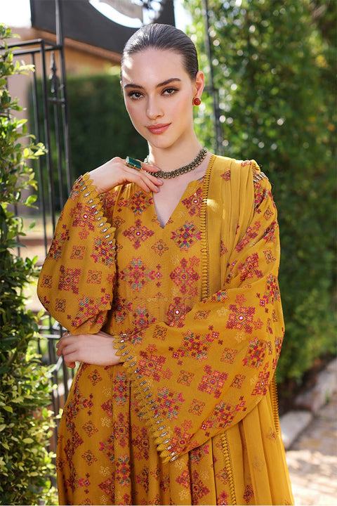 Bareeze - 3PC DHANAK EMBROIDERED SHIRT HEAVY EMBROIDERED SHAWL DUPATTA AND TROUSER - KPR05