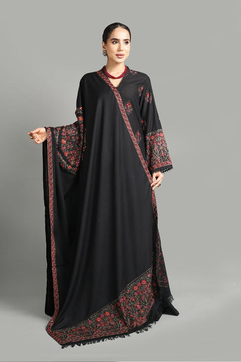 BAREEZA - 3PC DHANAK EMBROIDERED SHIRT WITH DHANAK EMBROIDERED SHAWL AND EMBROIDERED TROUSER - KPR- 901