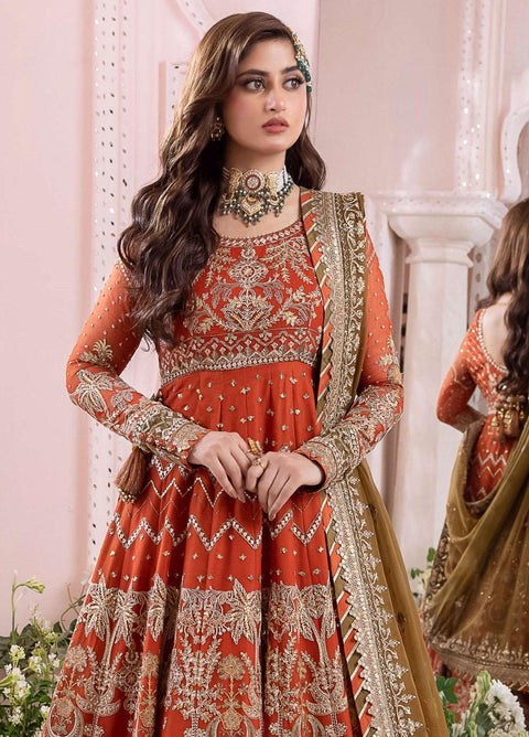 Chandni By Asim Jofa Embroidered Chiffon Suits Unstitched 3 Piece -09 - Luxury Collection