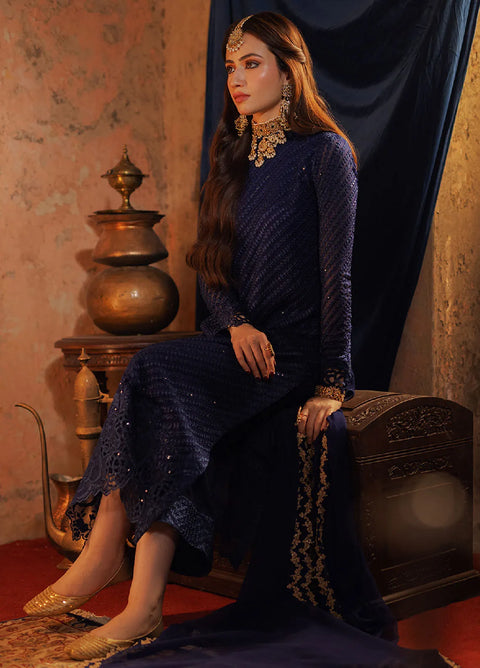 Azure Embroidered Chiffon Suits Unstitched 3 Piece -125 Aqua Serene - Festive Collection