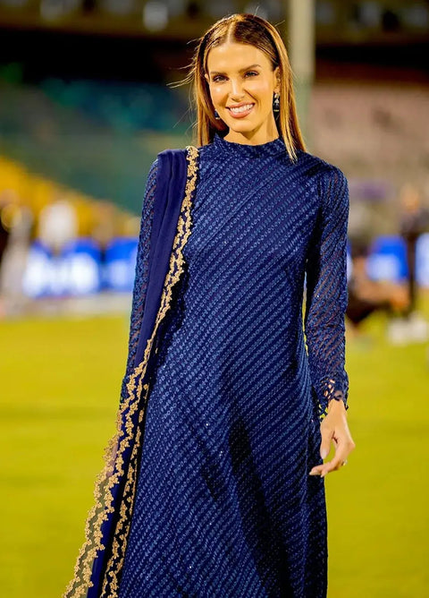 Azure Embroidered Chiffon Suits Unstitched 3 Piece -125 Aqua Serene - Festive Collection