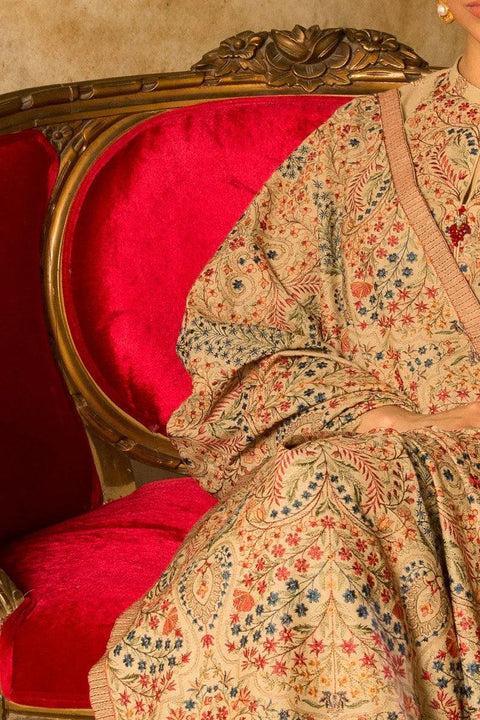 BAREEZE - 3PC DHANAK EMBROIDERED SHIRT DHANAK HEAVY EMBROIDERED SHAWL DUPATTA AND TROUSER - KPR 015